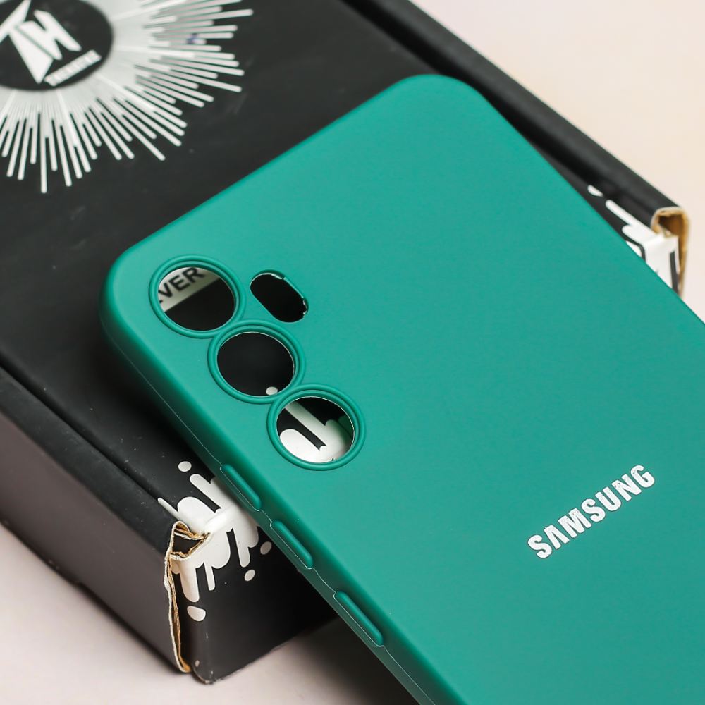 Dark Green Original Camera Safe Silicone case for Samsung A14