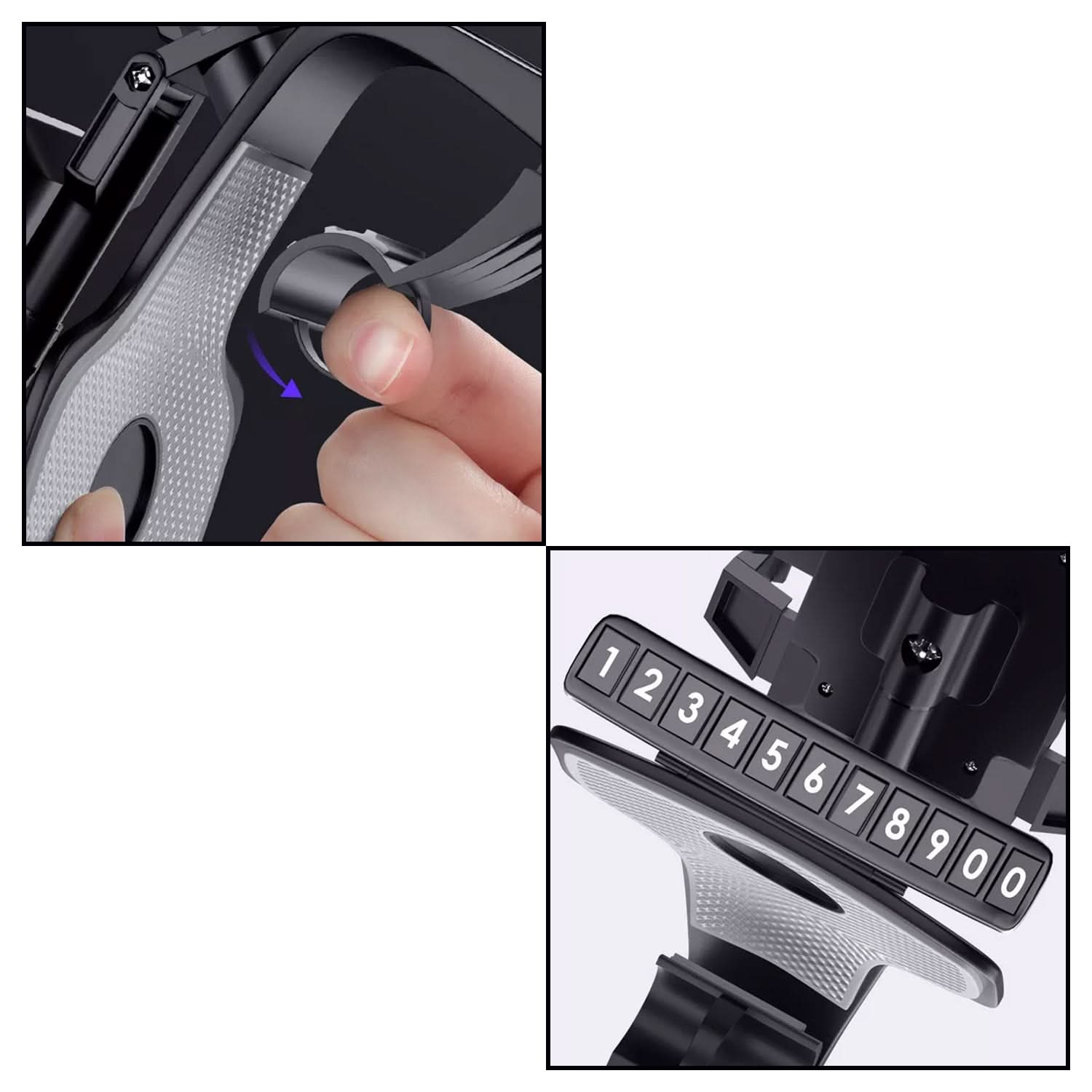 Car Mobile Holder with 360 Degree Rotation One-Hand Operation for Dashboard