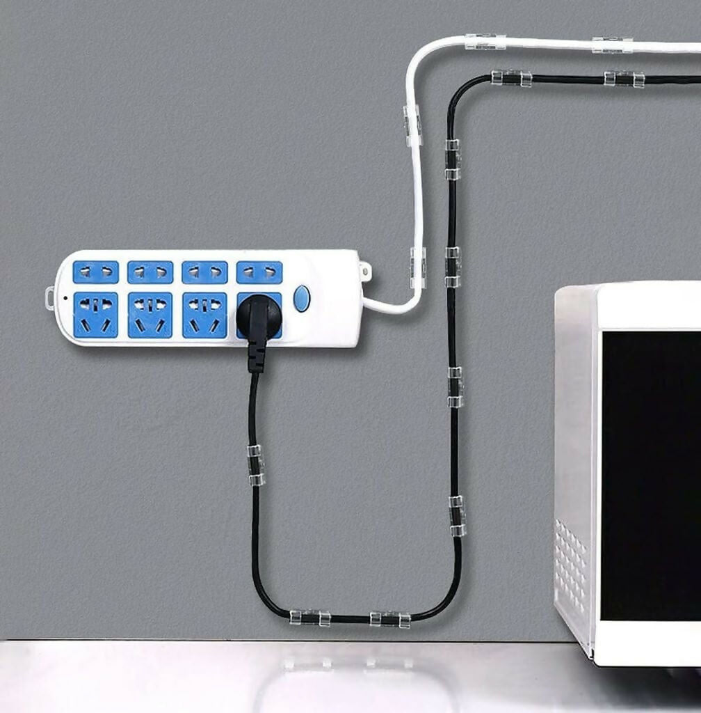 Wire Management Clips Multipurpose Cable Organizers with Strong Self-Adhesive for Home & Office (Pack of 20)