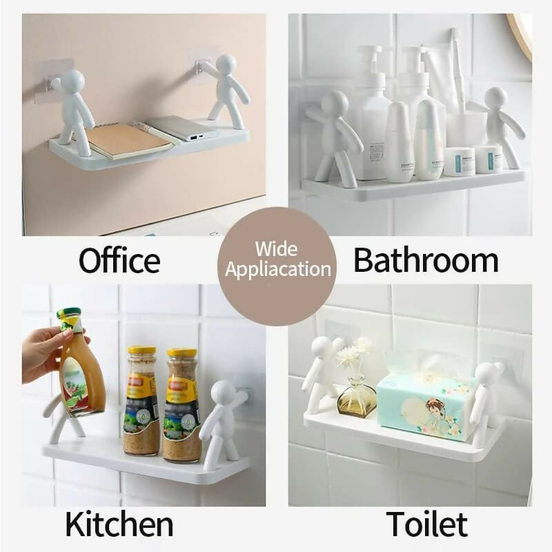 Bathroom Storage Hook Rack & Multipurpose Shelf (Pack of 1)