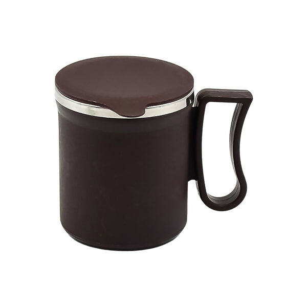 Stainless Steel Coffee Mug with Lid and Handle Plastic Cover 200ml (Random Color)