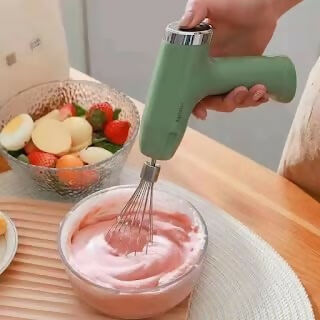 3-in-1 USB Rechargeable Egg Beater – Whisk, Blend & Froth in One