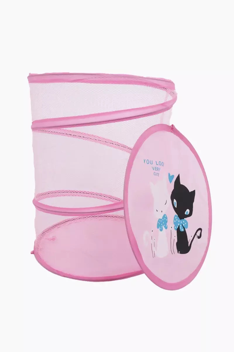 Nylon Zip lock Laundry Bag - Printed (Pink)