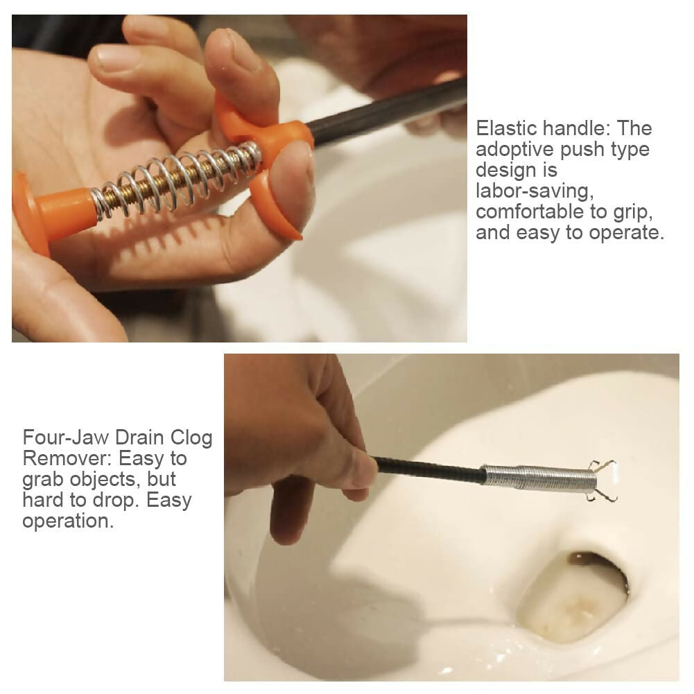 Stainless Steel Hair Catching Claw Sewer Dredge Remover Tool (160 cm)