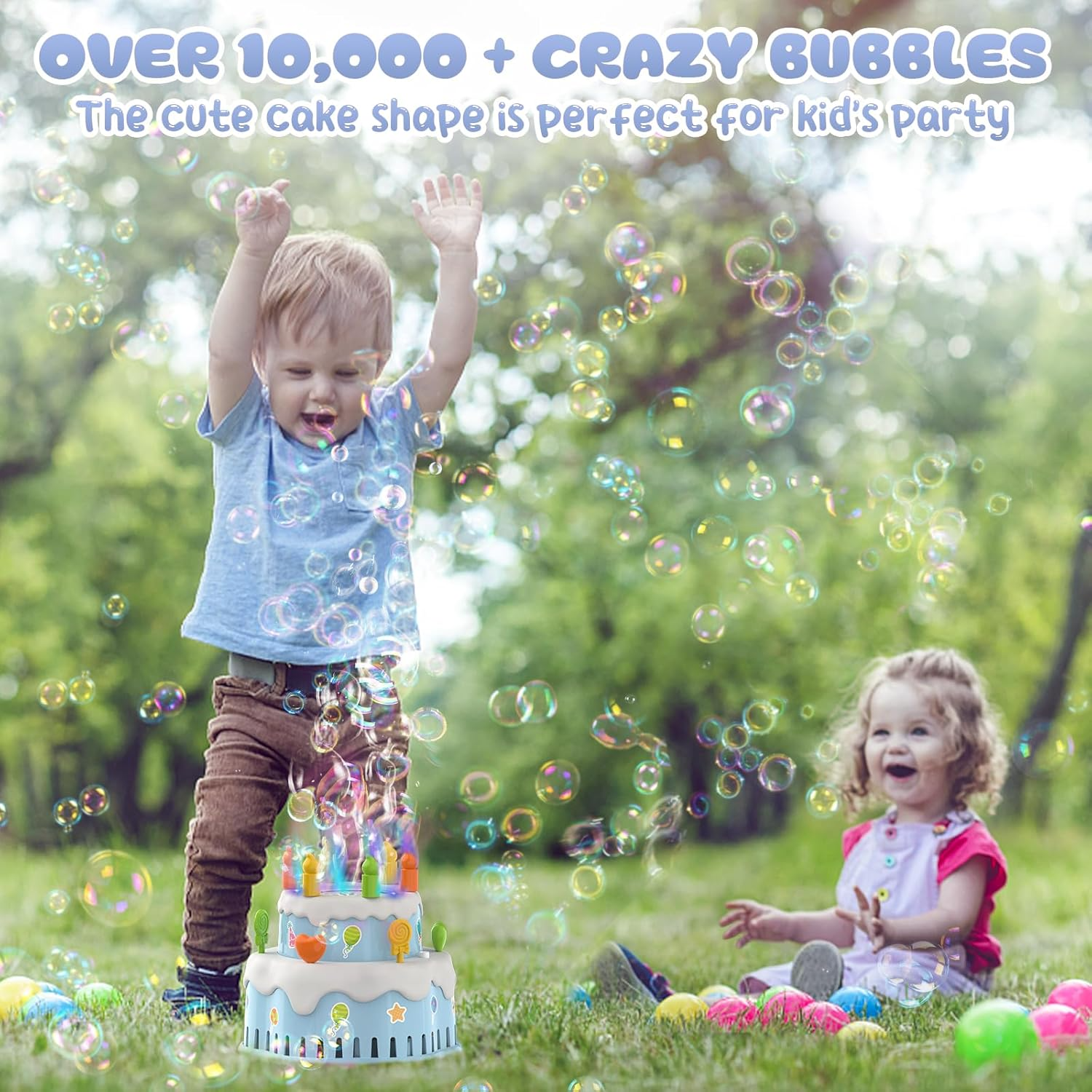 Magical Birthday Cake Automatic Bubble Machine