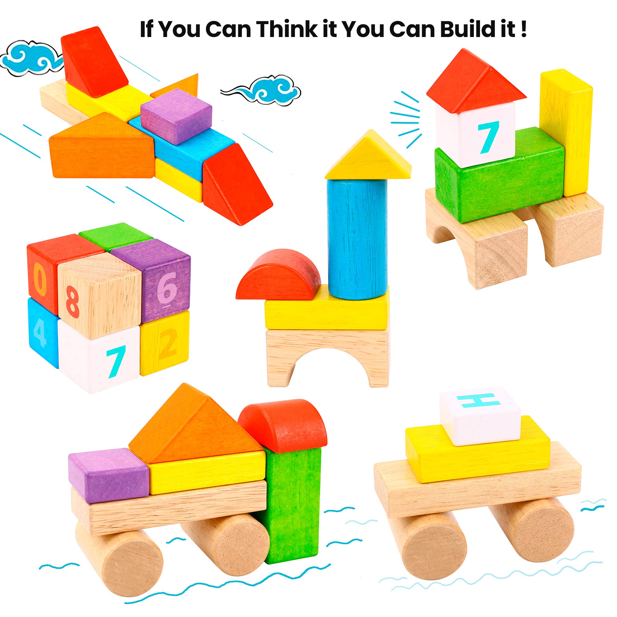 Wooden Building Blocks for Kids – Educational Toy Set