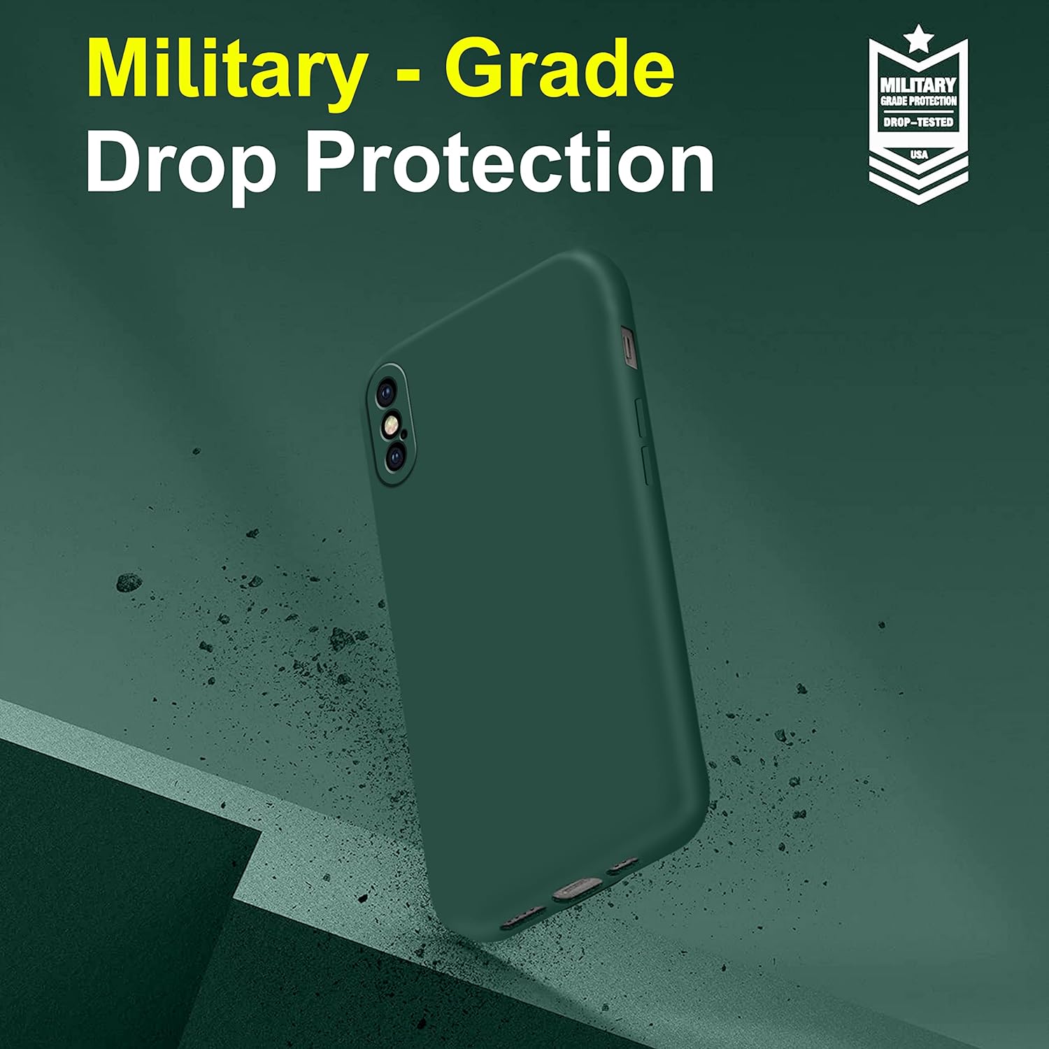 Dark Green Original Camera Safe Silicone Case for Apple Iphone X/xs