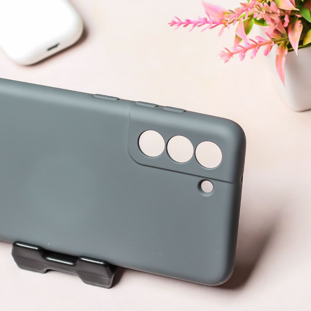 Grey Original Camera Safe Silicone case for Samsung S21 FE