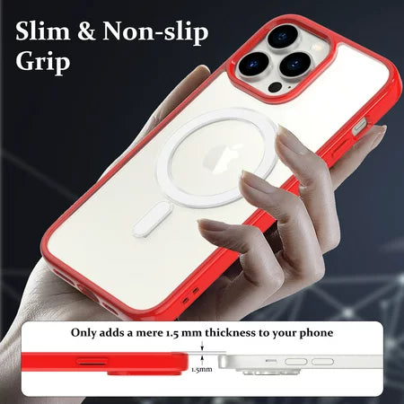 Red MagSafe Clear Transparent Silicone case for Apple iphone 11 Pro Max