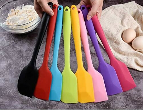 Heat-Proof Spatula for Cooking & Baking with Oil Greasing Brush (Multicolor, 1 Pack)