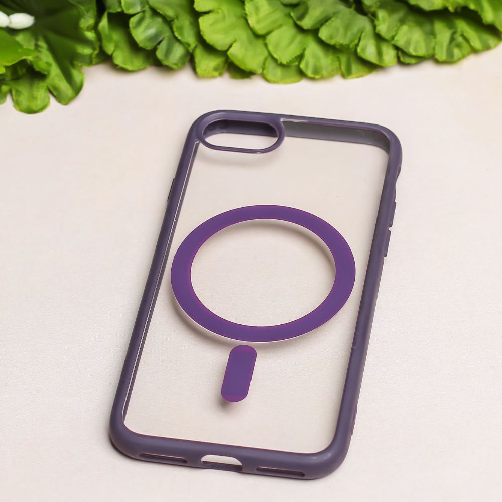 Deep Purple MagSafe Clear Transparent Silicone case for Apple iphone 7