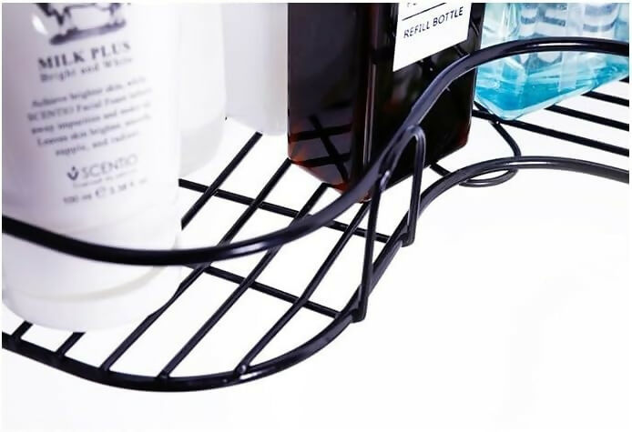 Heavy-Duty Self-Adhesive Metal Corner Bathroom Storage Rack (1 Piece)