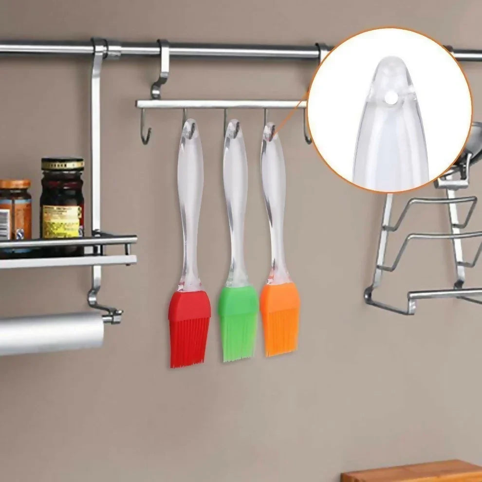 Multispace Silicone Flat Pastry & Oil Cooking Brush (Multi-Color)