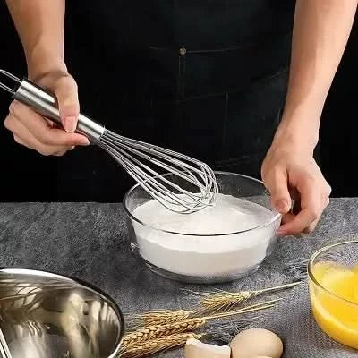 Stainless Steel Egg Beater & Hand Blender for Effortless Mixing Kitchen Baking Tool (10 Inch)