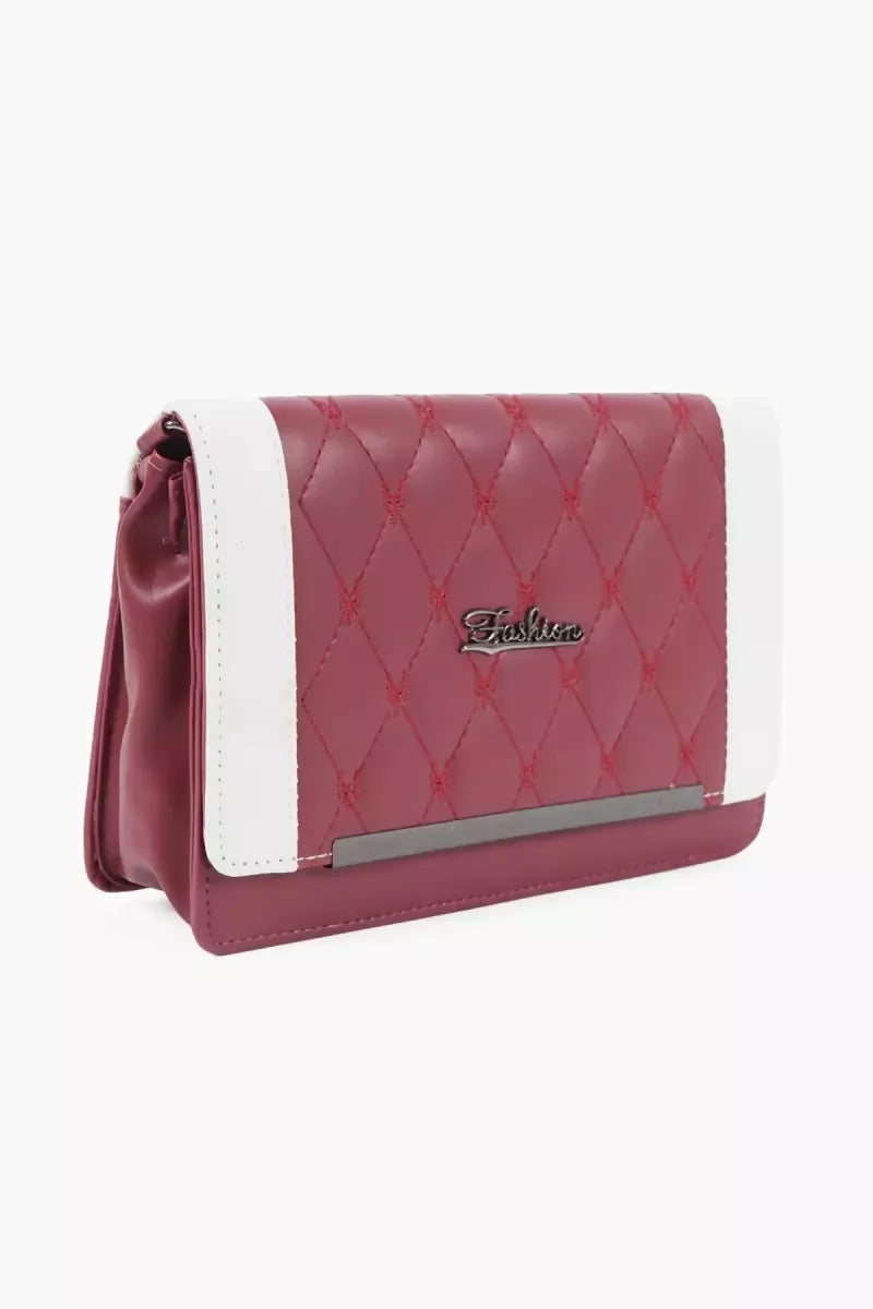 Dual Color Trendy Sling Bag for Women and Girls - Maroon
