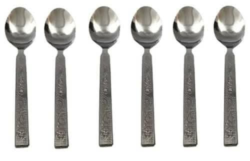 6 spoons and 6 fork total 12 pcs Stainless Steel Dinner Table Spoons & Forks (Pack of 12)
