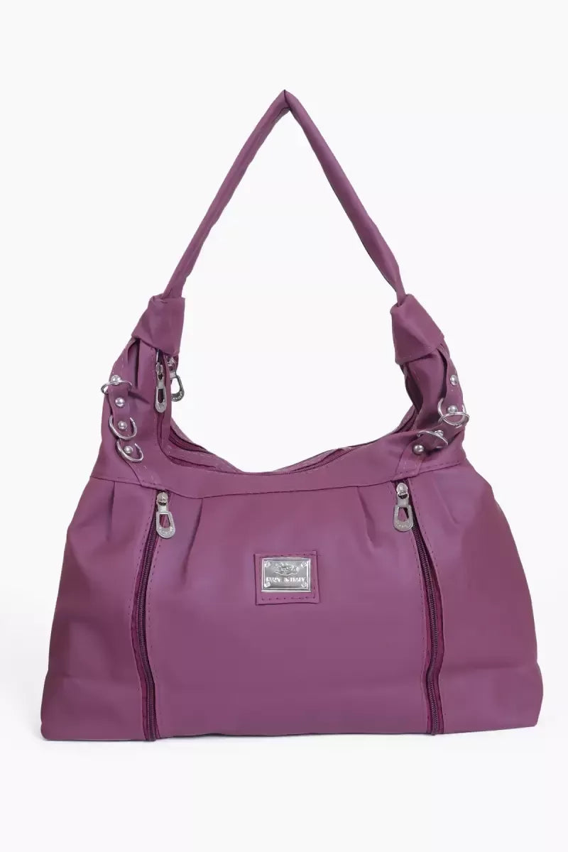 Women’s Casual Solid Hand Bag - Wine
