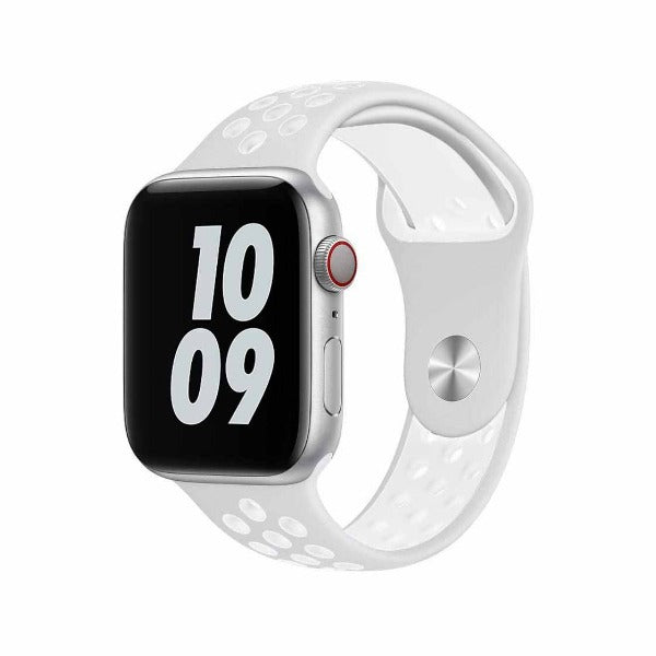 Grey White Dotted Silicone Strap For Apple Watch Series 7  (38mm/40mm/41mm)