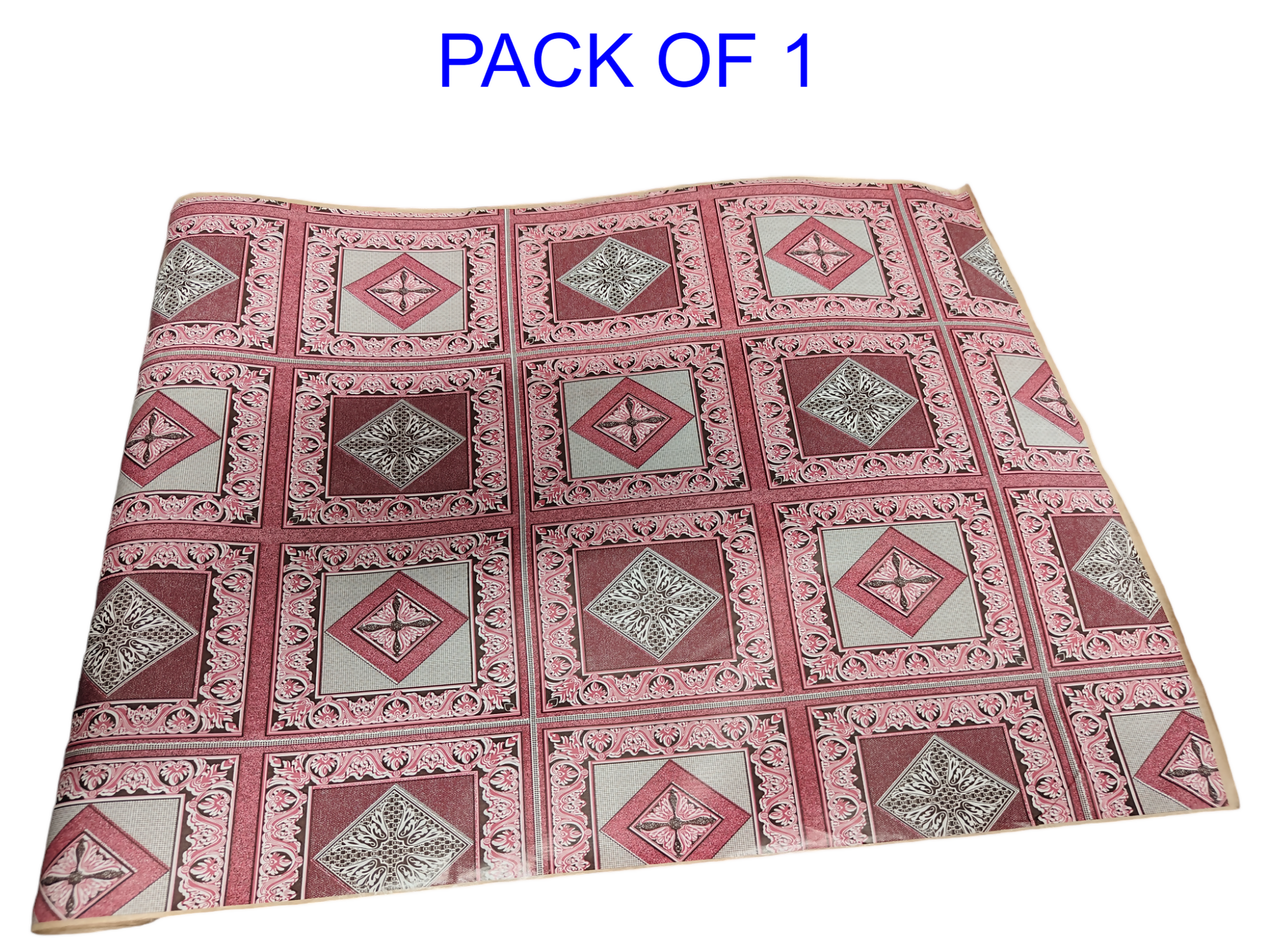 Mopak Decor 1 Meter Shelf adhesive Wallpaper For Wall /Almira,Fridge, Tabletop, kitchen Size - 40 x 100 cm Meter (Pack of 3_Maroon)