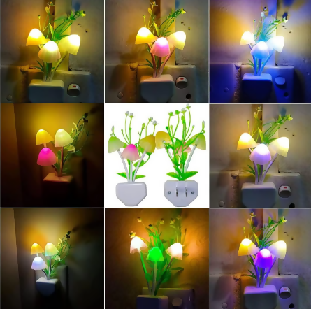 Multi Space Mushroom Night Light (Multicolor Home Decor Lamp)