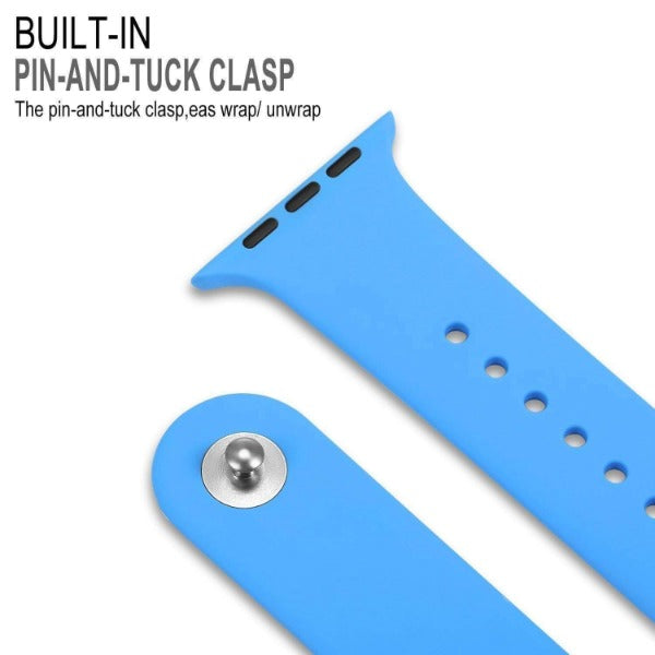 Sky Blue Silicone Strap For Apple Iwatch (38mm/40mm/41mm)