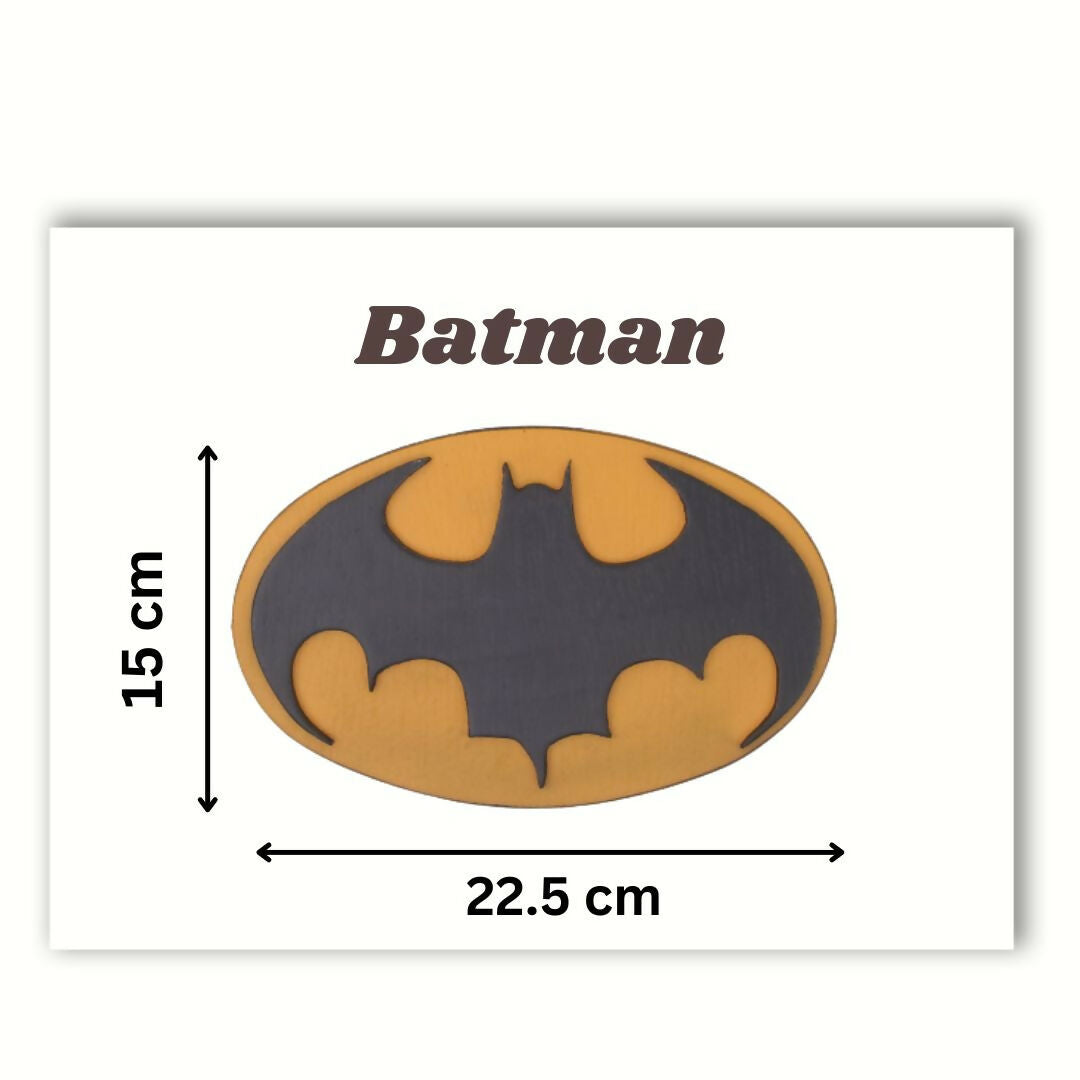 Wooden Batman Symbol Wall Mounts: 22cms (1 Pieces)