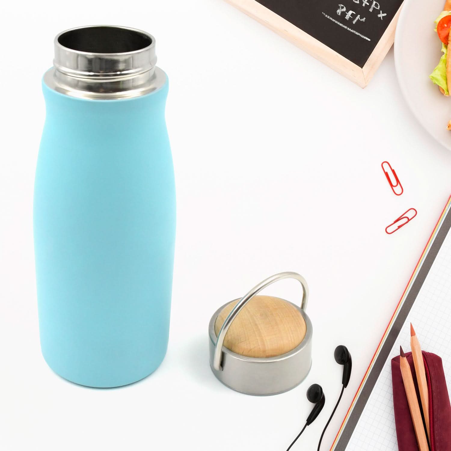 Stainless Steel Water Bottle With Handle & Leak Proof & Rust Proof (360 Ml)