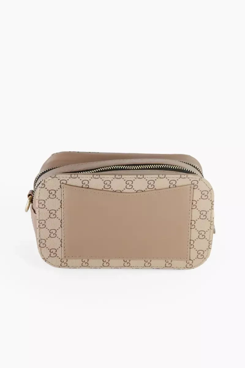 Printed Casual Sling Bag for Women - Khaki
