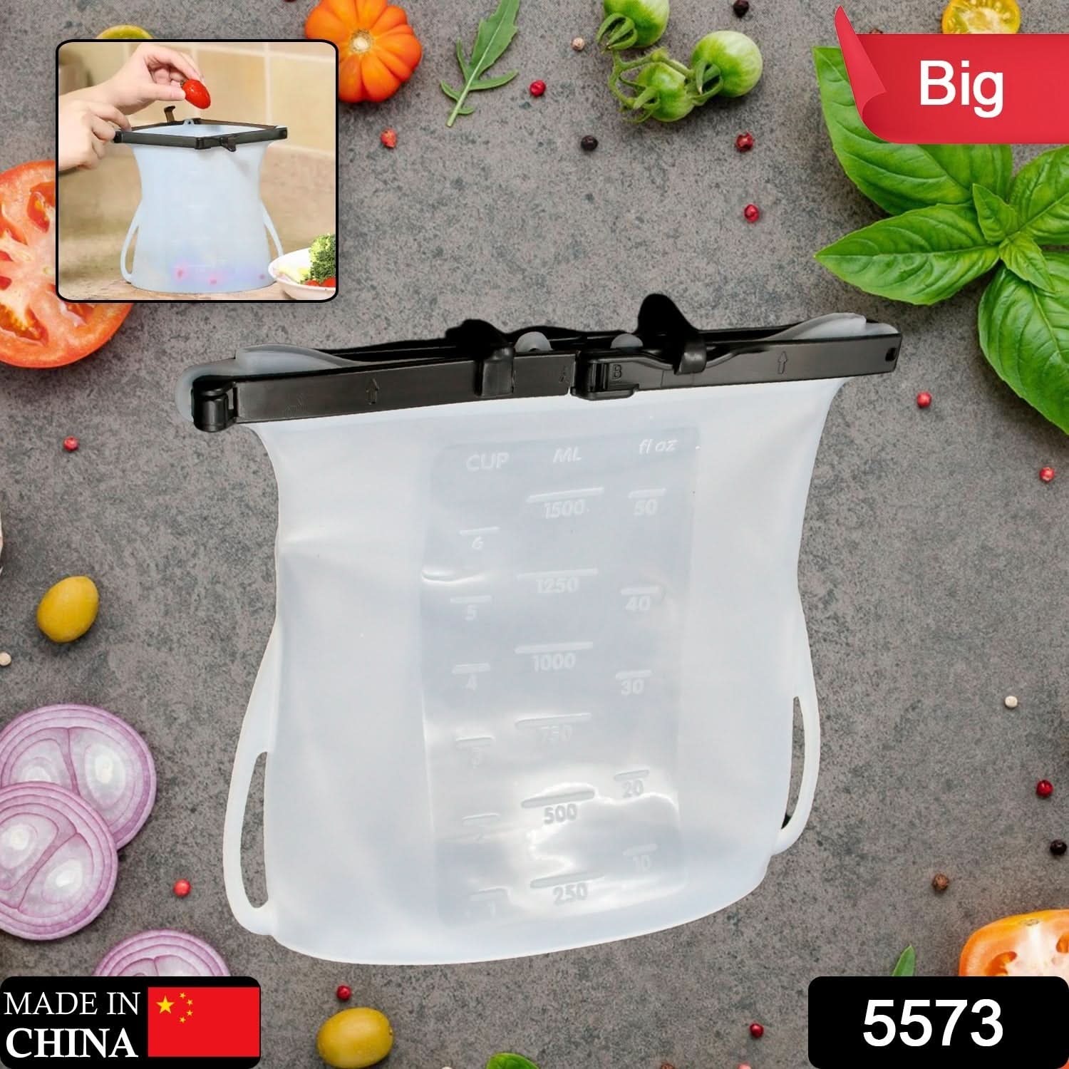 Silicone Freezer Bag – Reusable, Leakproof, Food Grade (1 Pc)