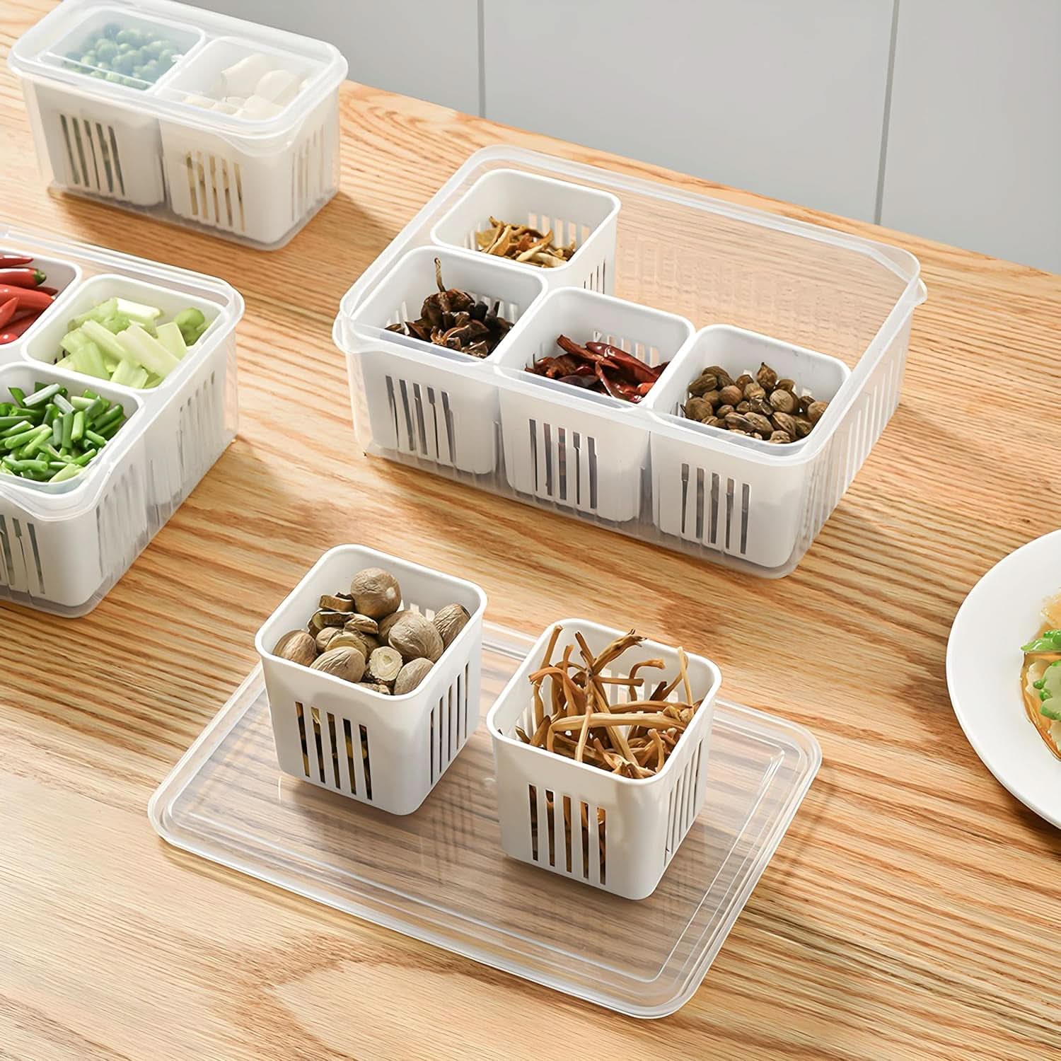 Kitchen Storage Box Refrigerator Crisper Container for Veggies