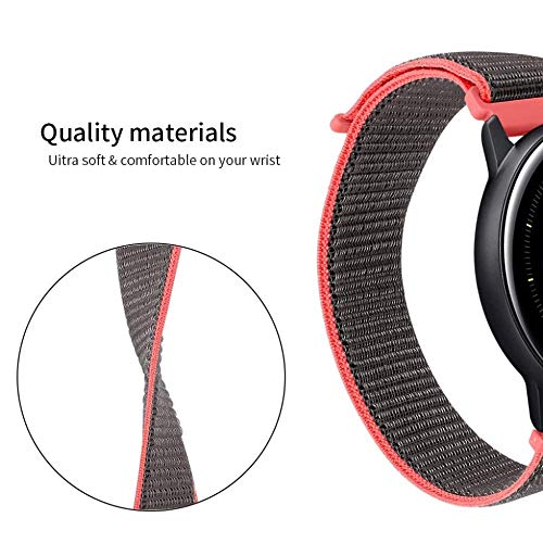 Stripes Red Nylon Strap For Smart Watch 20mm