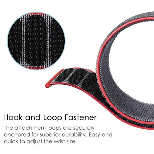 Stripes Red Nylon Strap For Smart Watch 20mm