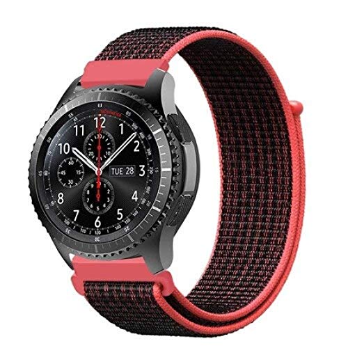 Stripes Red Nylon Strap For Smart Watch 20mm
