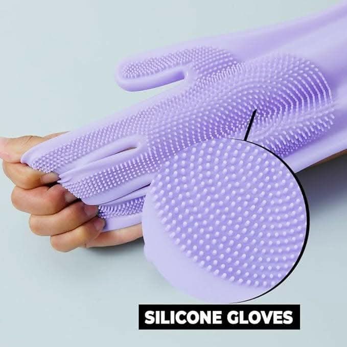 Multispace OXSAM Silicone Hand Gloves For Dish Washing Bathroom Cleaning And Kitchen (Pack of 1 mix color