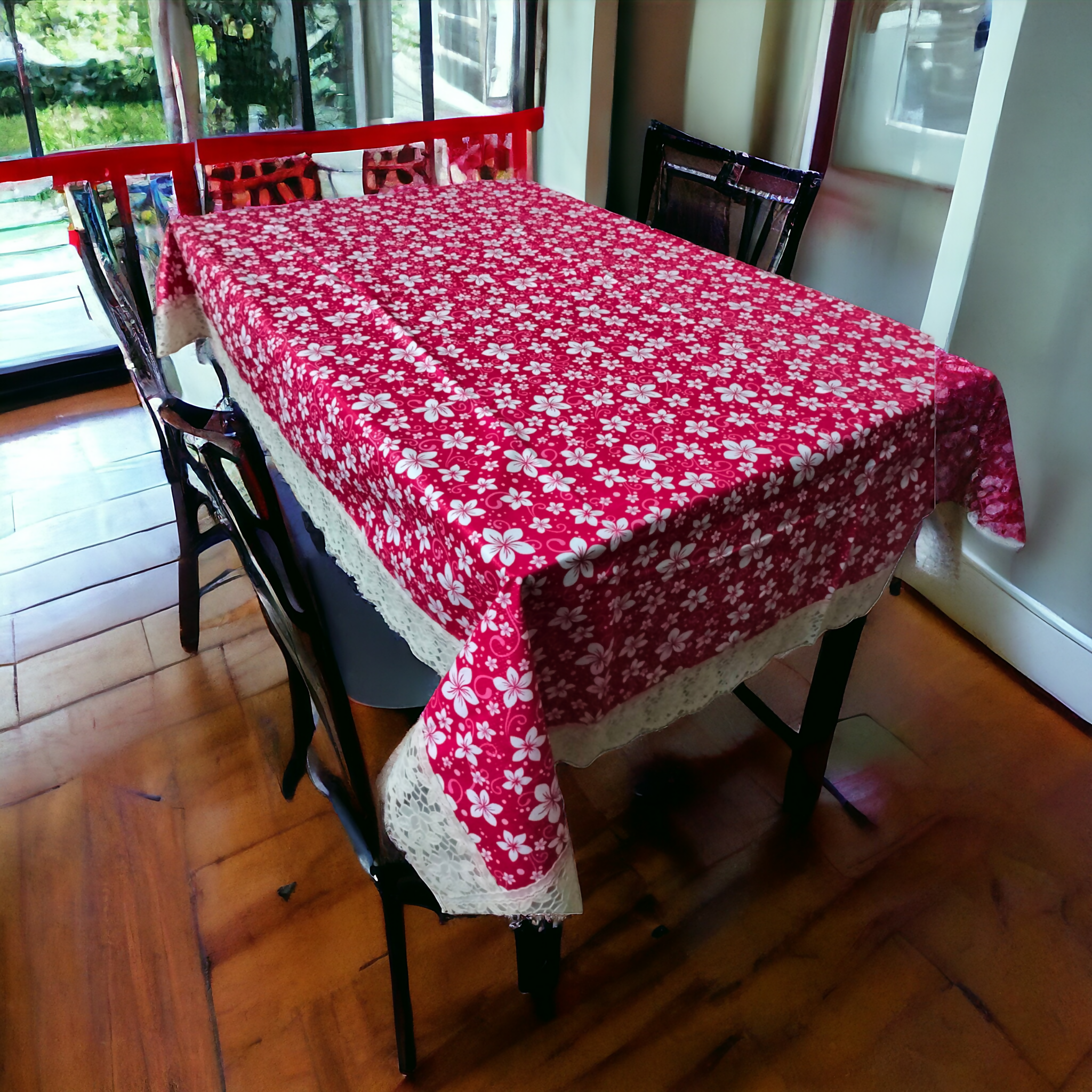 Mopak Decor Classic Table Cover with Lace - Rectangular Table Cover Dining table cover
