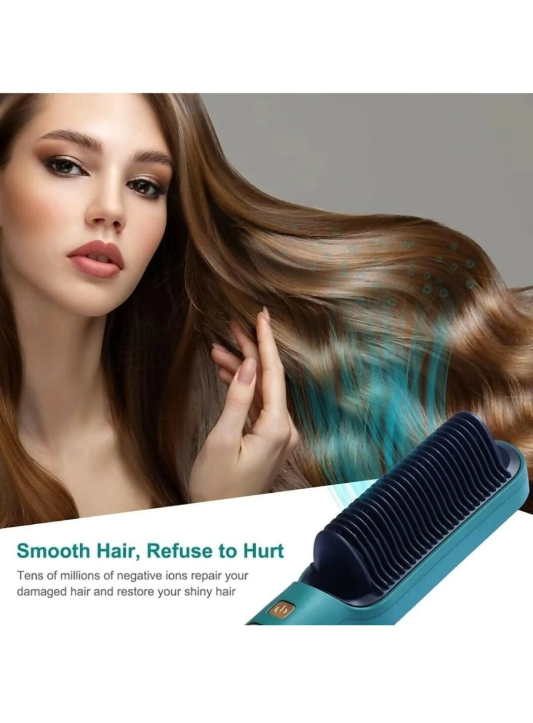 Hair Straightener Comb with Hot Brush Original 2-in-1 Styling Tool for Smooth random color