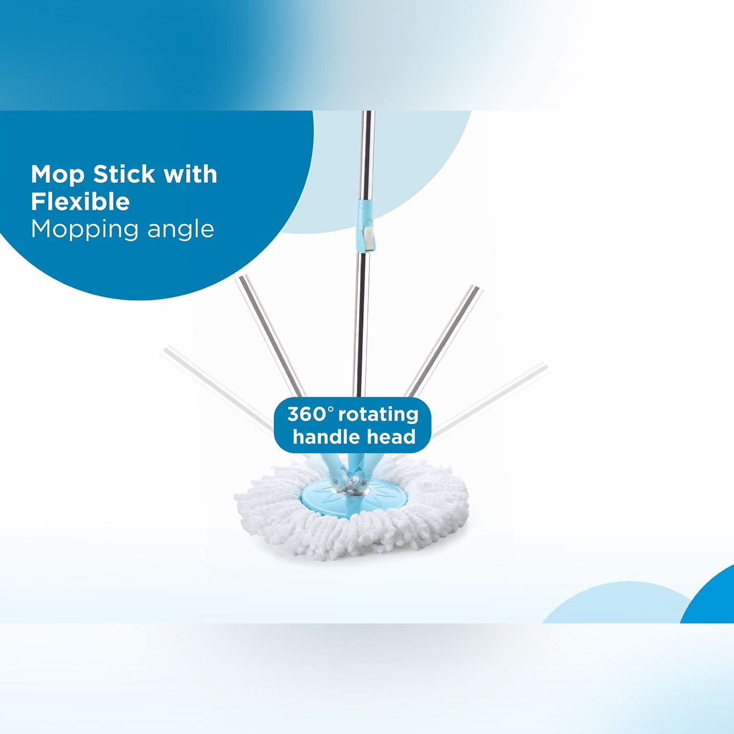 Sporty 360° Spin Mop with Big Wheels & Auto-Fold Handle