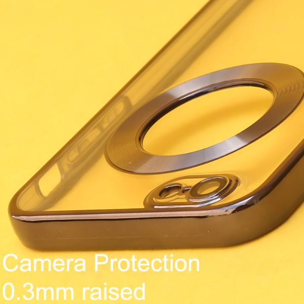 Black 6D Chrome Logo Cut Transparent Case for Apple iphone 6/6s