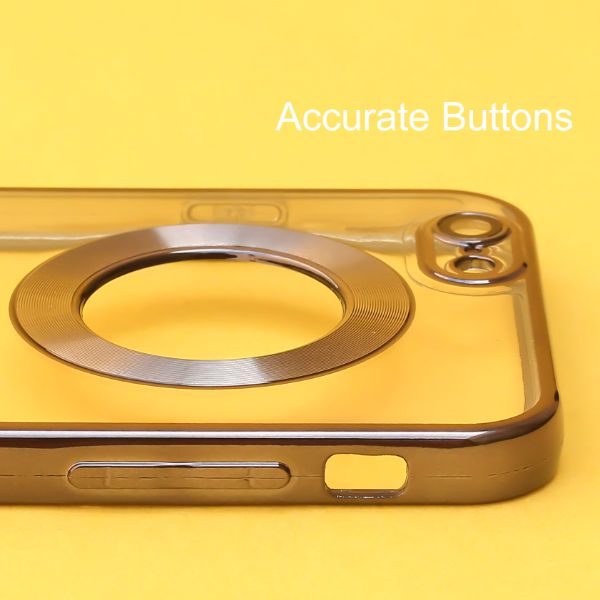 Black 6D Chrome Logo Cut Transparent Case for Apple iphone 6/6s