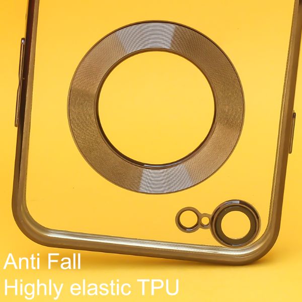 Black 6D Chrome Logo Cut Transparent Case for Apple iphone 7