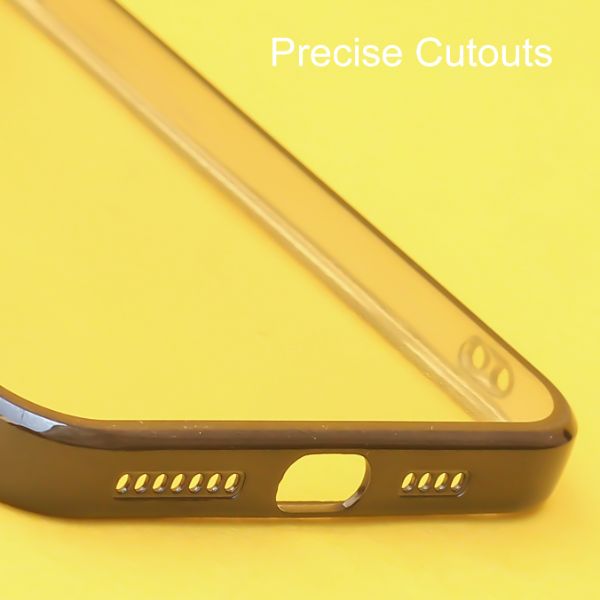 Black 6D Chrome Logo Cut Transparent Case for Apple iphone Xs Max