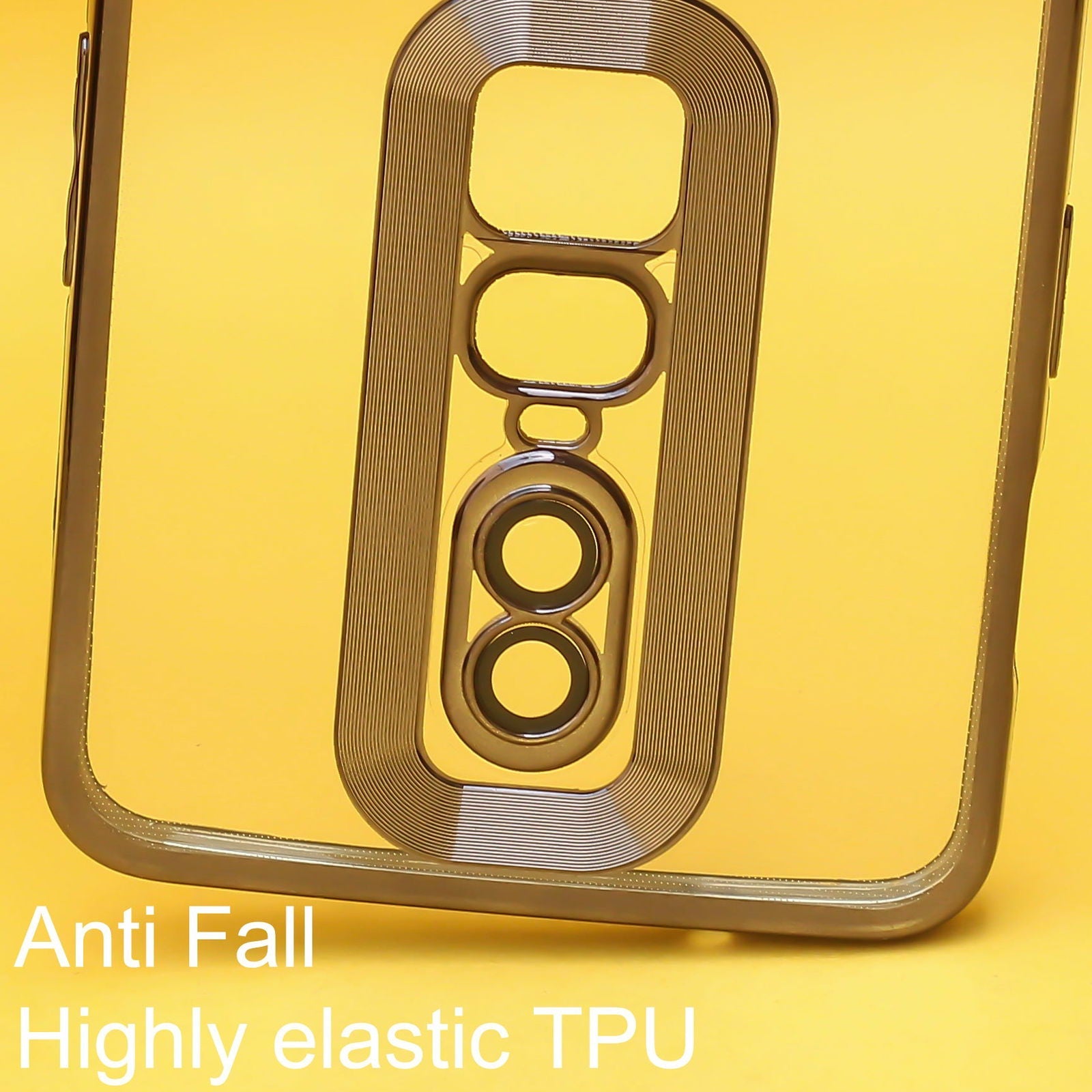 Black 6D Chrome Logo Cut Transparent Case for Oneplus 6