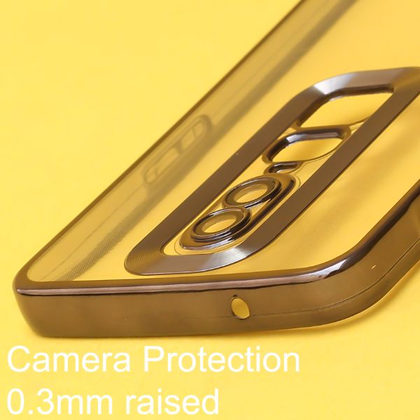 Black 6D Chrome Logo Cut Transparent Case for Oneplus 6