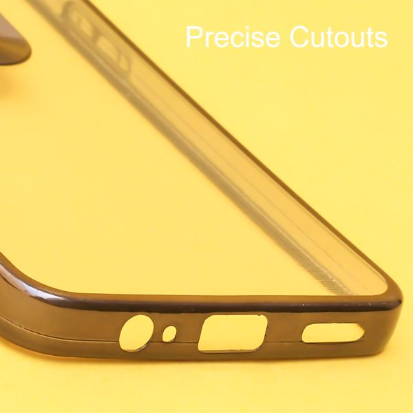 Black 6D Chrome Logo Cut Transparent Case for Oneplus 6