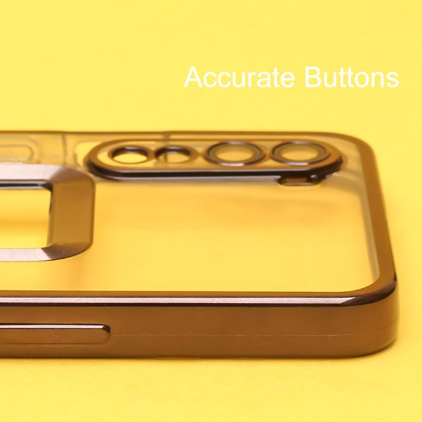 Black 6D Chrome Logo Cut Transparent Case for Oneplus Nord