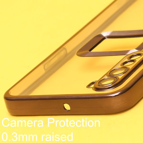 Black 6D Chrome Logo Cut Transparent Case for Oneplus Nord