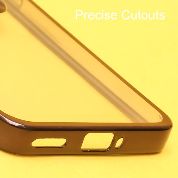 Black 6D Chrome Logo Cut Transparent Case for Oneplus Nord