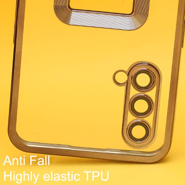 Black 6D Chrome Logo Cut Transparent Case for Oneplus Nord CE