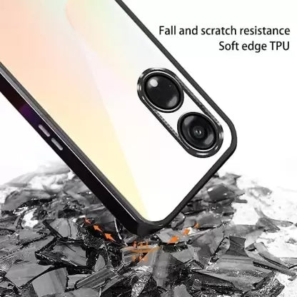 Black 6D Chrome Logo Cut Transparent Case for Oppo A1 Pro