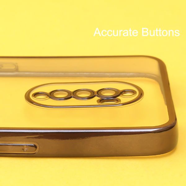 Black 6D Chrome Logo Cut Transparent Case for Oppo Reno 2F